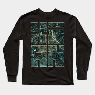 Xian, China City Map Typography - Summer Long Sleeve T-Shirt